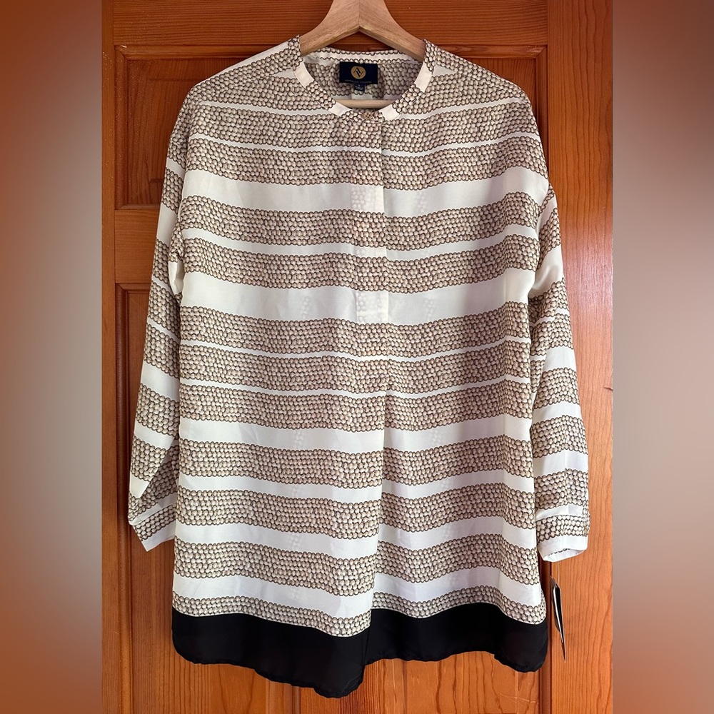Adrienne Vittadini Loose Fit Blouse Shirt NWT New